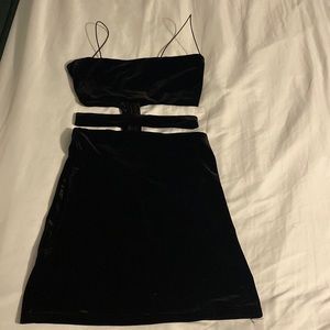 Tiger mist, black velvet cut out dress size s